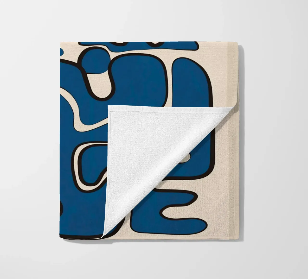 Minimal Abstract Maze – Cobalt Strandtuch von cityart