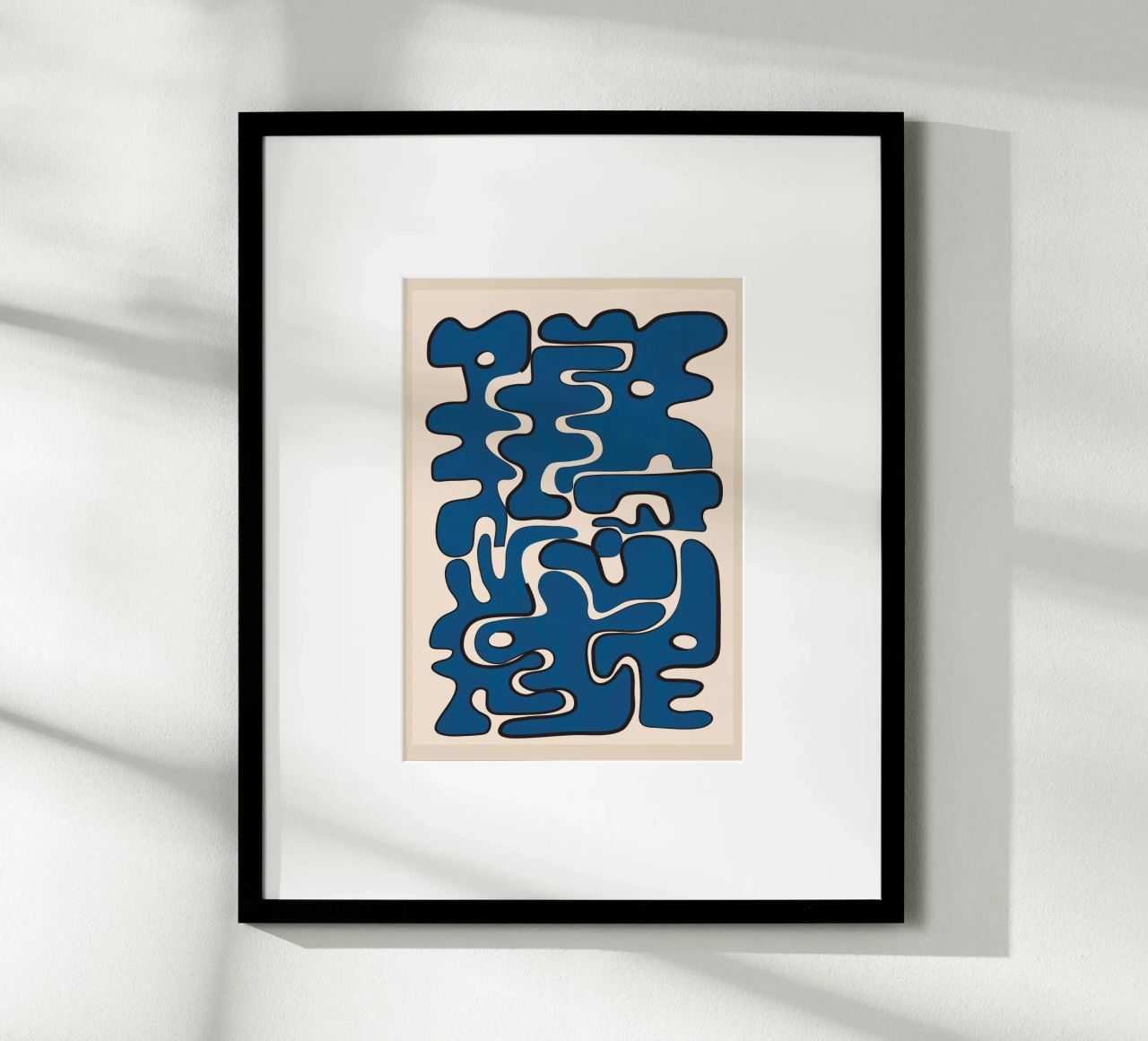 Minimal Abstract Maze – Cobalt carta hahnemühle da cityart