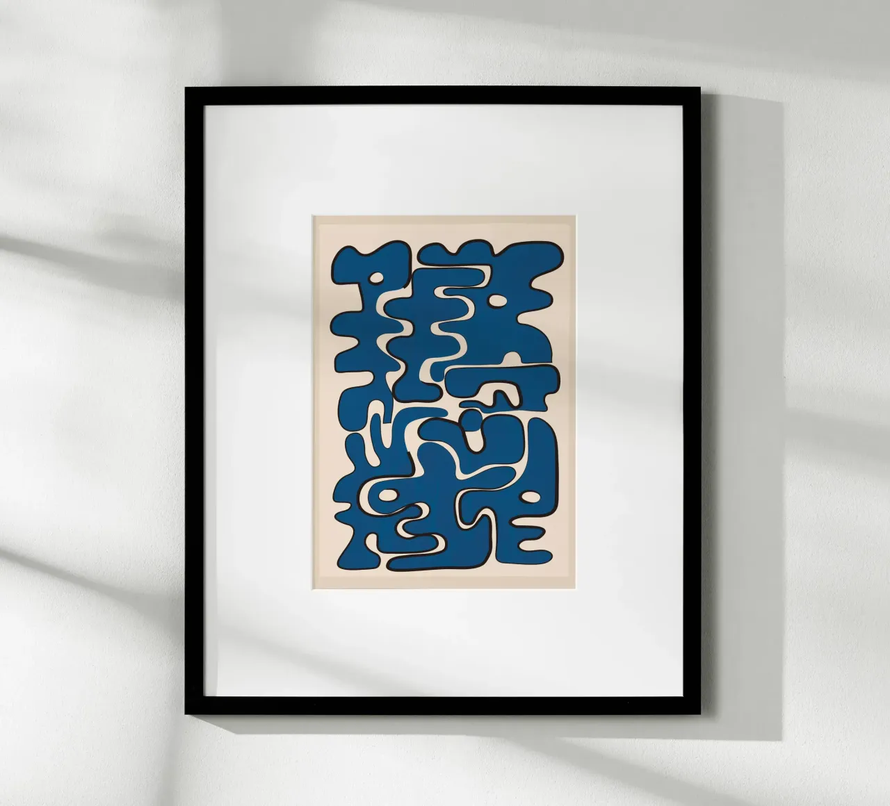 Minimal Abstract Maze – Cobalt carta hahnemühle da cityart