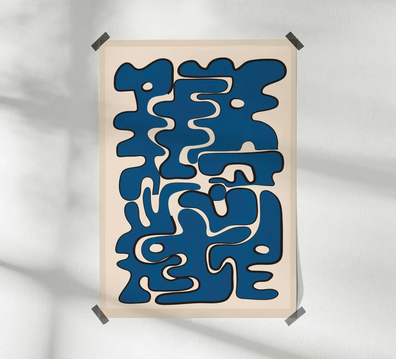 Minimal Abstract Maze – Cobalt Hahnemühle von cityart
