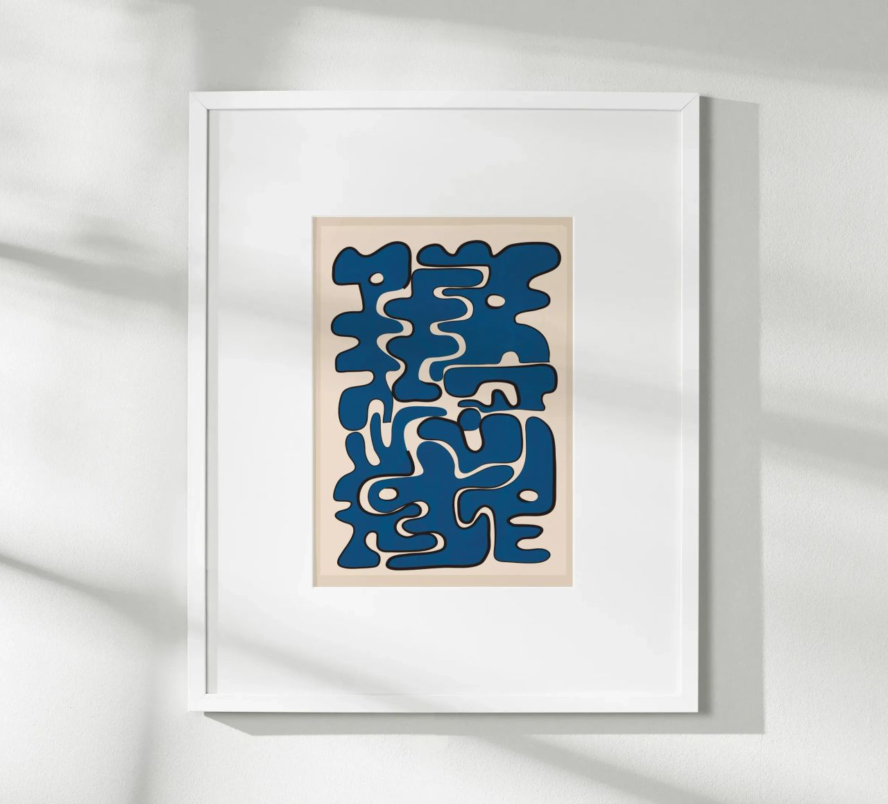Minimal Abstract Maze – Cobalt carta hahnemühle da cityart