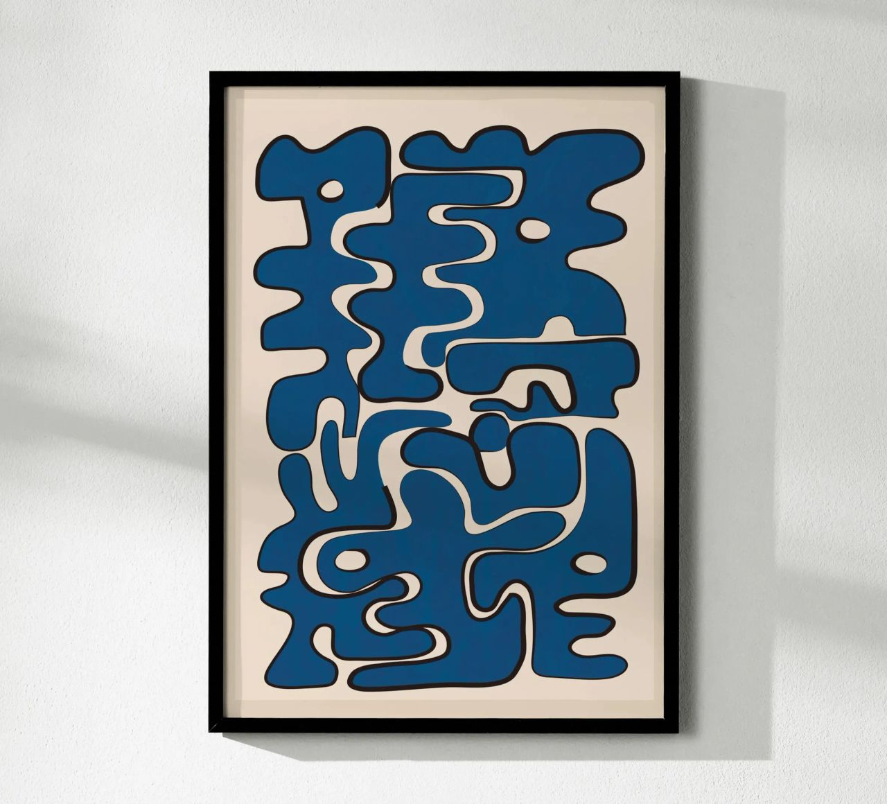 Minimal Abstract Maze – Cobalt carta hahnemühle da cityart