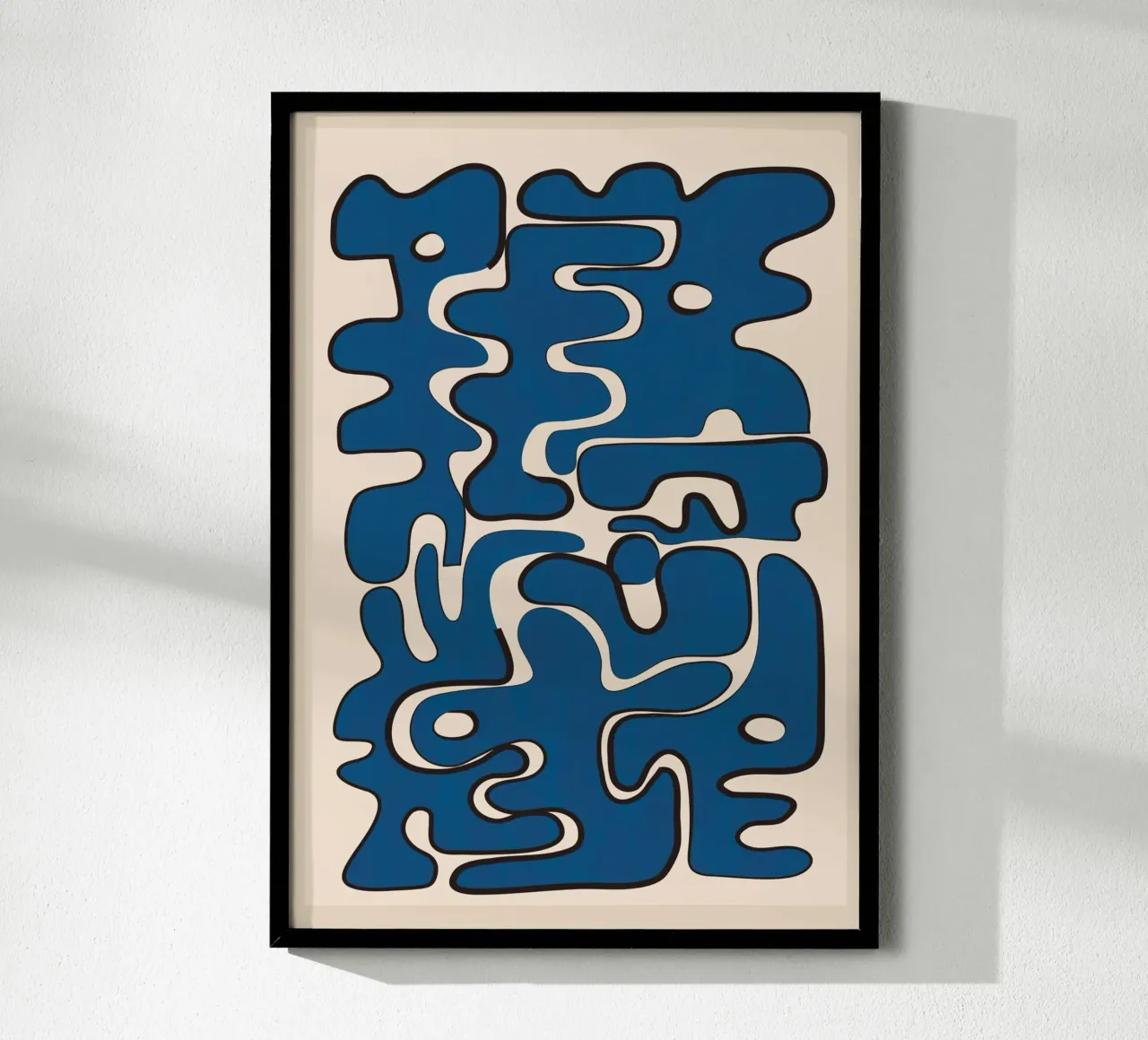Minimal Abstract Maze – Cobalt carta hahnemühle da cityart