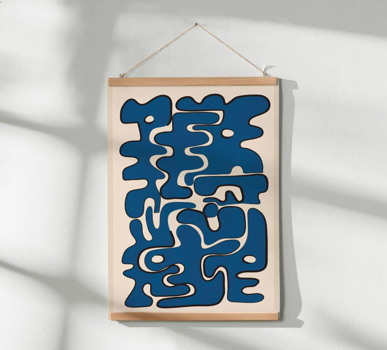 Minimal Abstract Maze – Cobalt carta hahnemühle da cityart