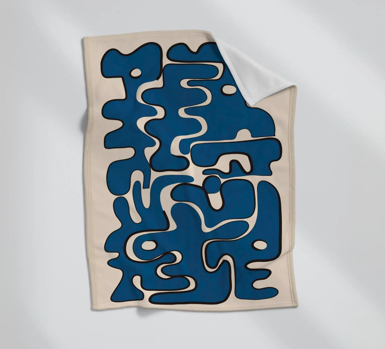 Minimal Abstract Maze – Cobalt coperta in pile da cityart