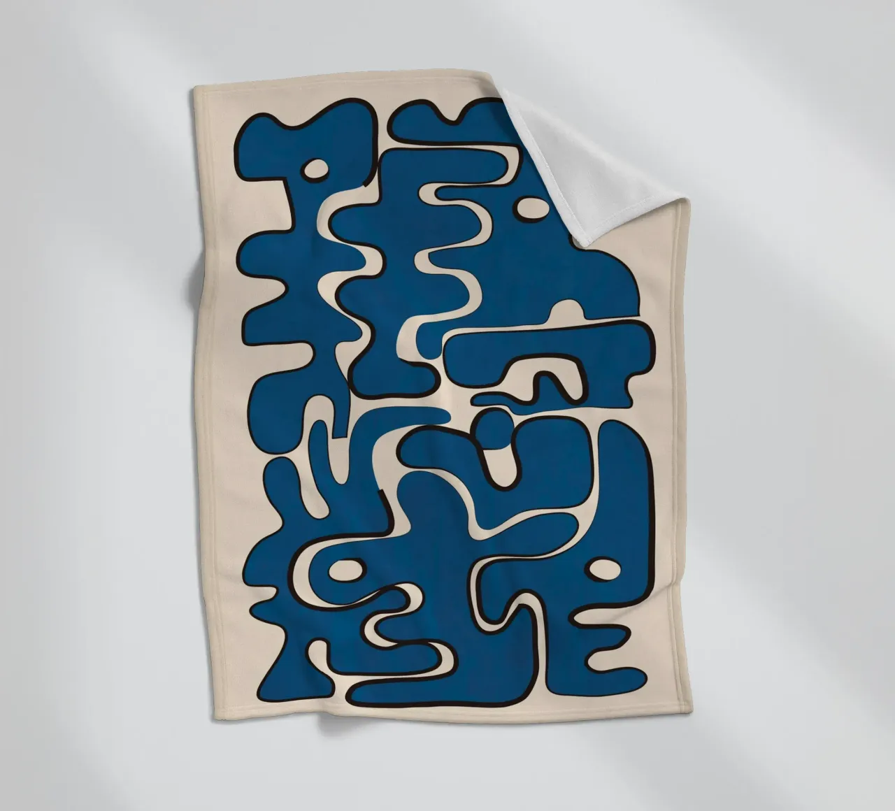Minimal Abstract Maze – Cobalt coperta in pile da cityart