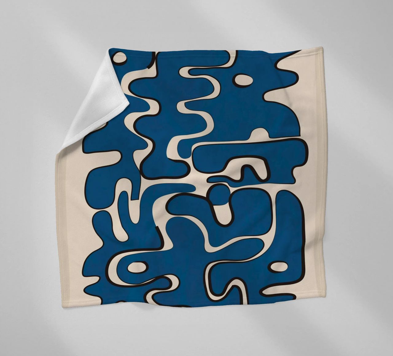 Minimal Abstract Maze – Cobalt coperta in pile da cityart