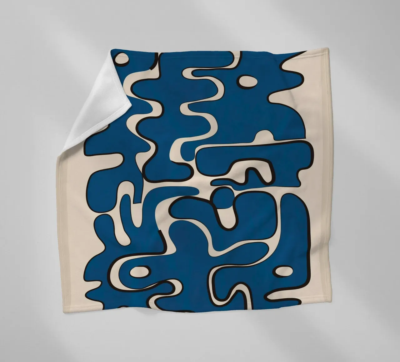 Minimal Abstract Maze – Cobalt plaid polaire de cityart