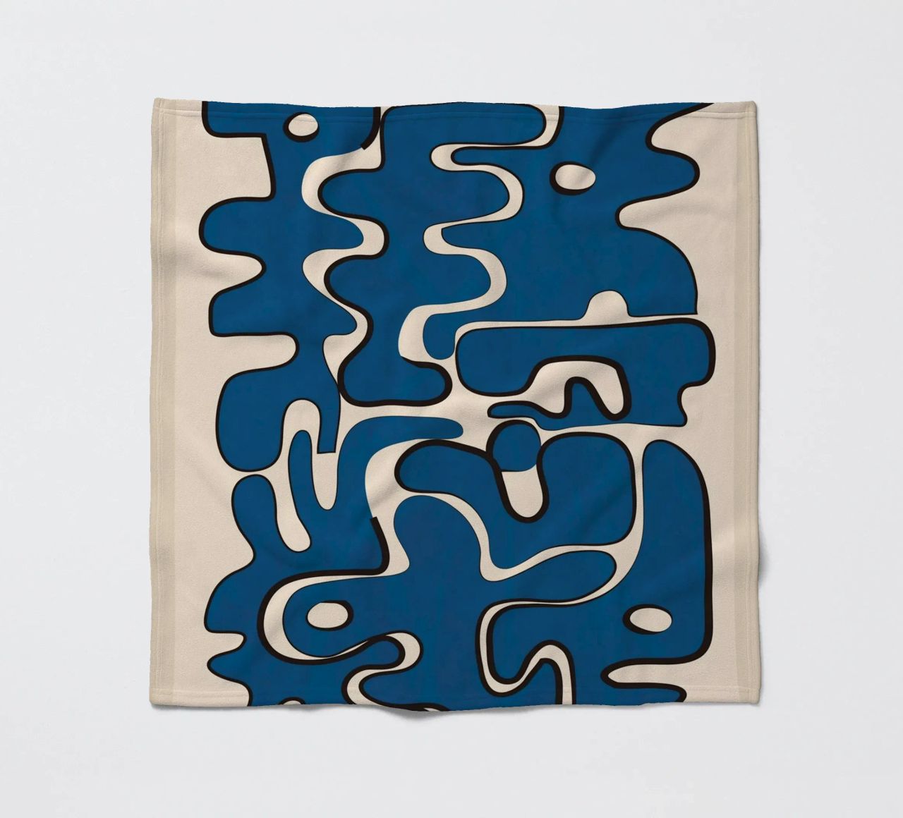 Minimal Abstract Maze – Cobalt coperta in pile da cityart