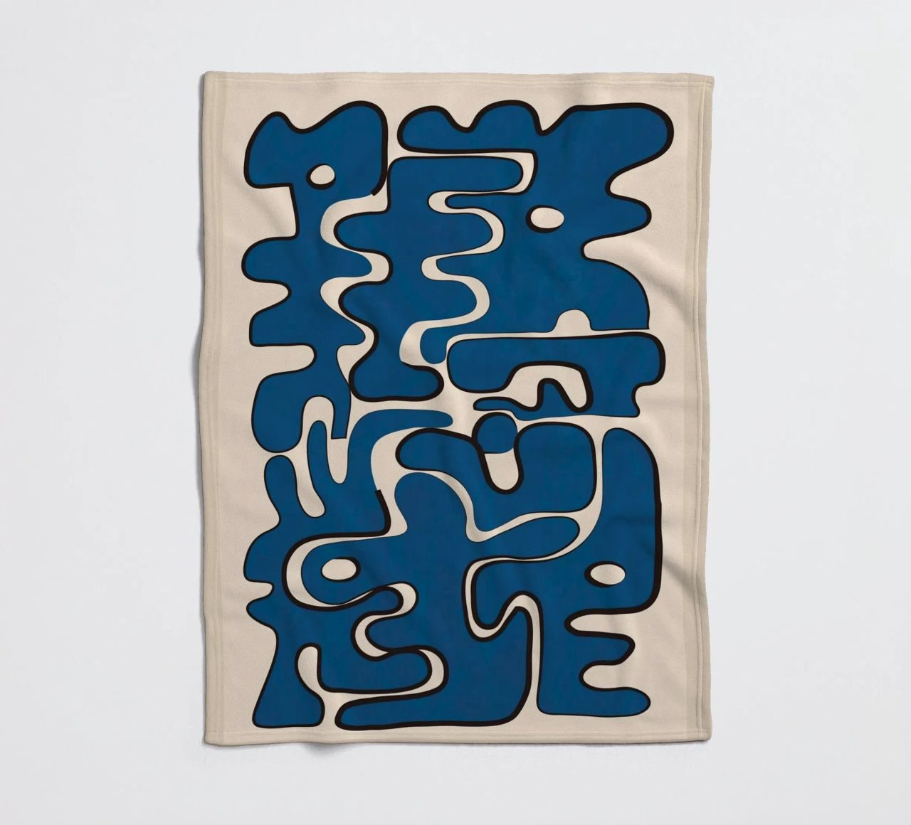 Minimal Abstract Maze – Cobalt coperta in pile da cityart