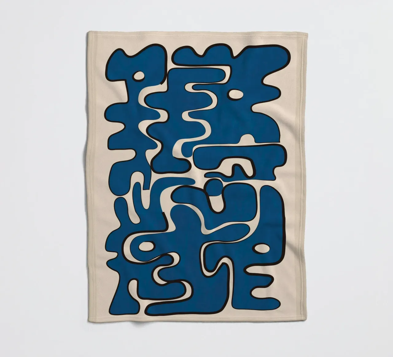 Minimal Abstract Maze – Cobalt coperta in pile da cityart