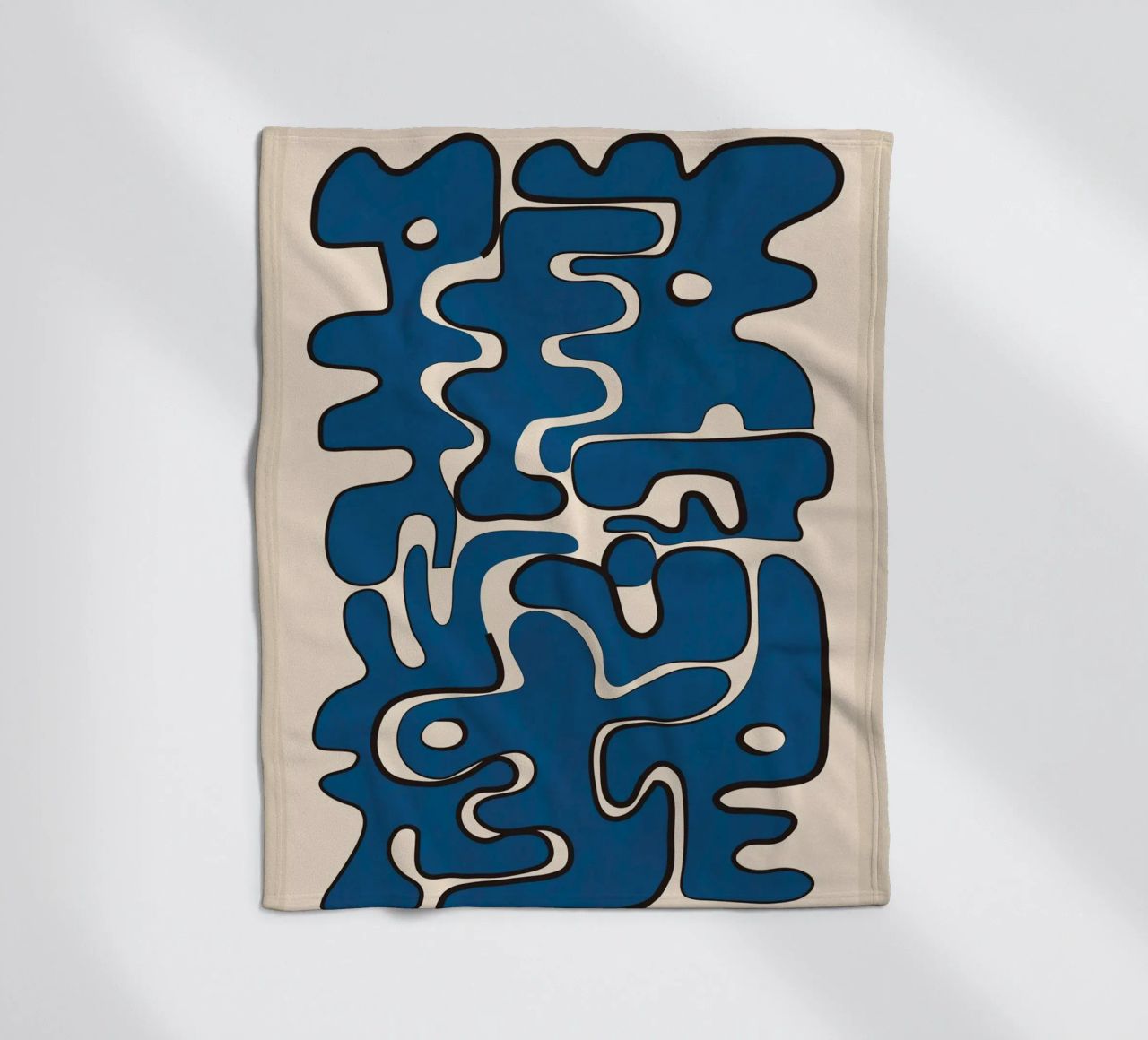 Minimal Abstract Maze – Cobalt coperta in pile da cityart