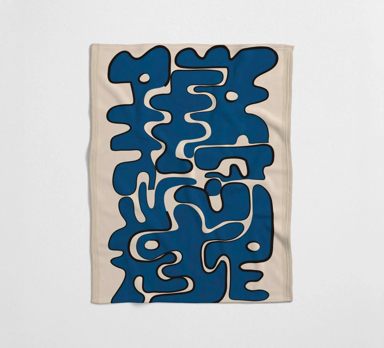 Minimal Abstract Maze – Cobalt coperta in pile da cityart