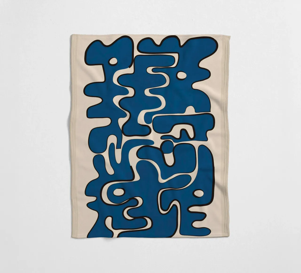 Minimal Abstract Maze – Cobalt coperta in pile da cityart
