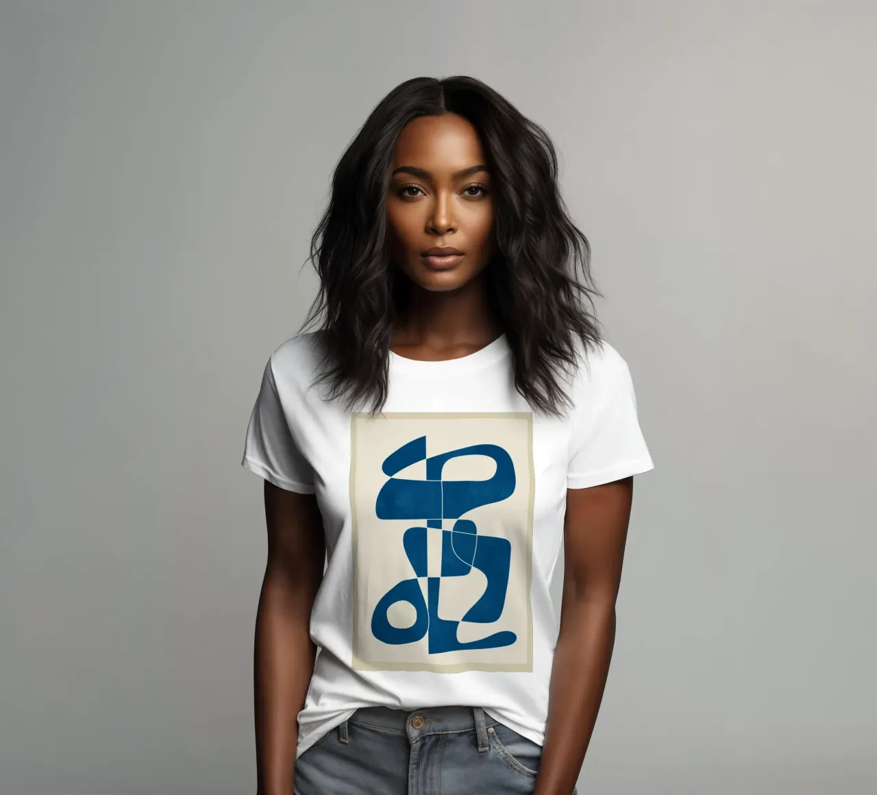 Minimal Abstract Cobalt t-shirt da donna da cityart