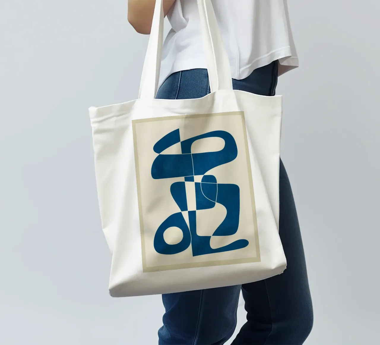 Minimal Abstract Cobalt jute draagtas van cityart