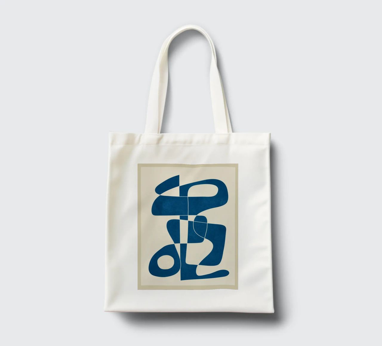 Minimal Abstract Cobalt borsa in juta da cityart