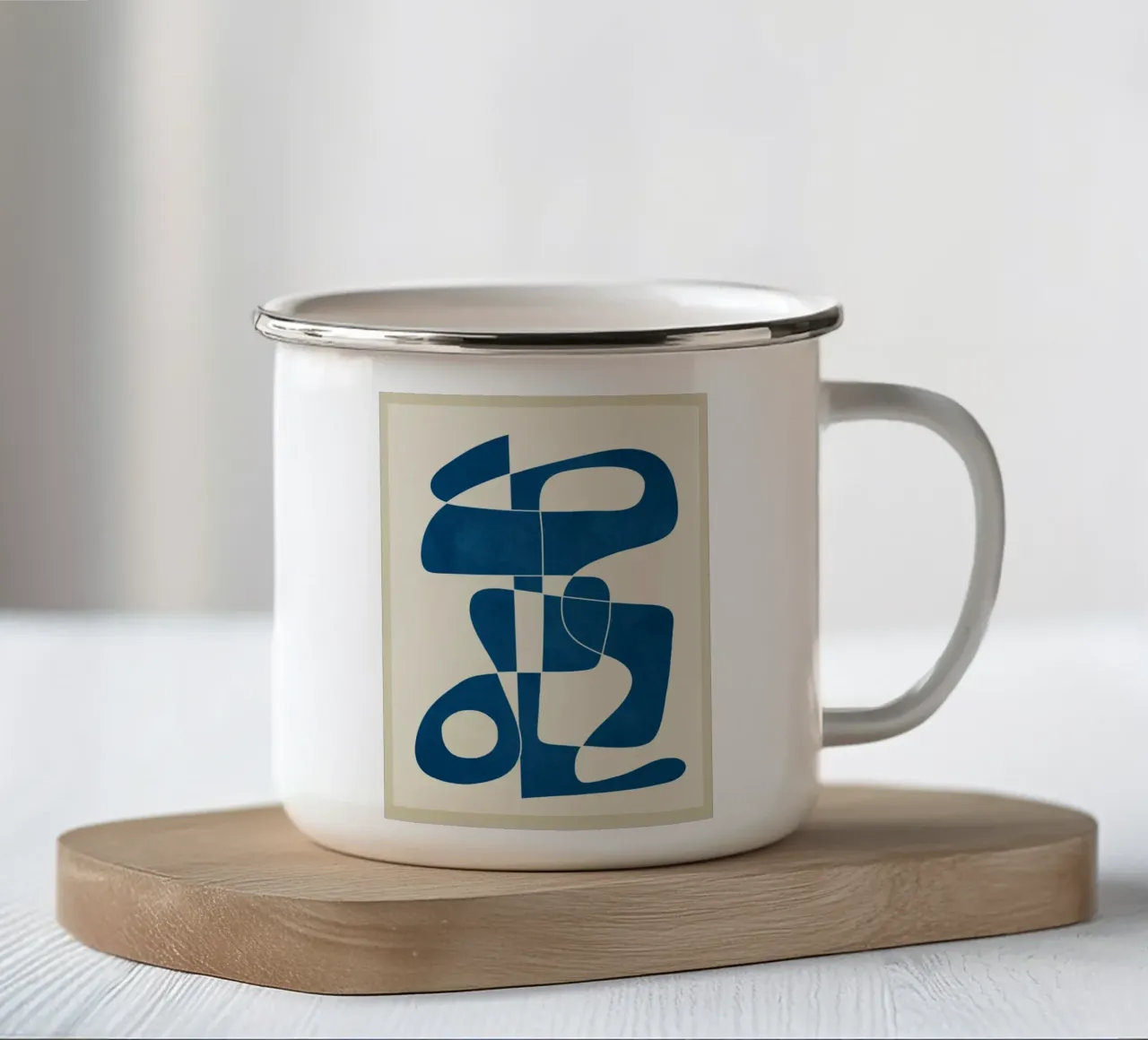 Minimal Abstract Cobalt Emaille Tasse von cityart