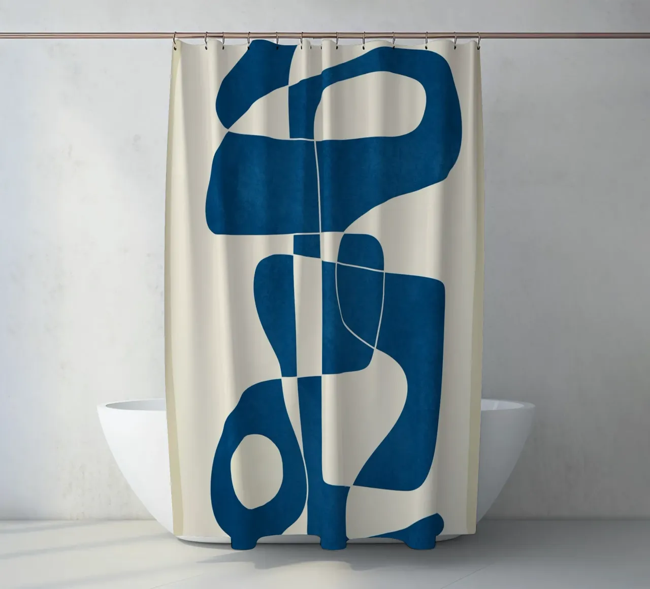 Minimal Abstract Cobalt Duschvorhang von cityart