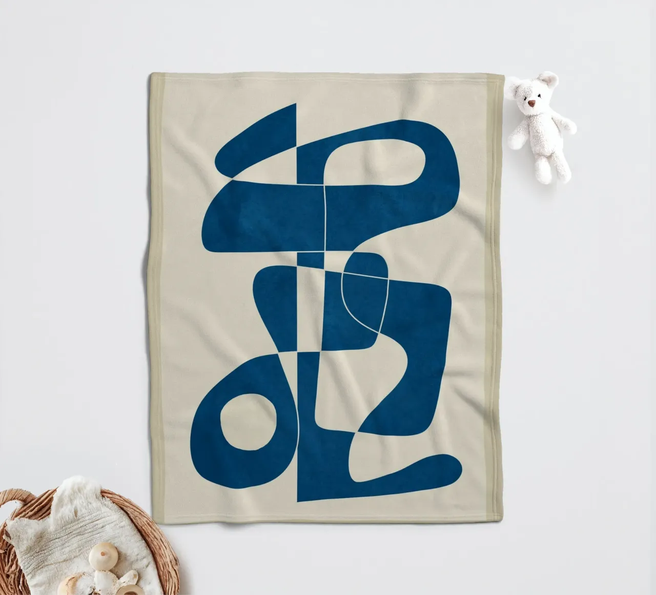 Minimal Abstract Cobalt coperta in pile da cityart
