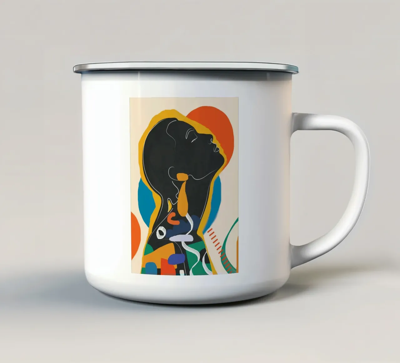 Modern Abstract Woman 1 tazza in smalto da cityart