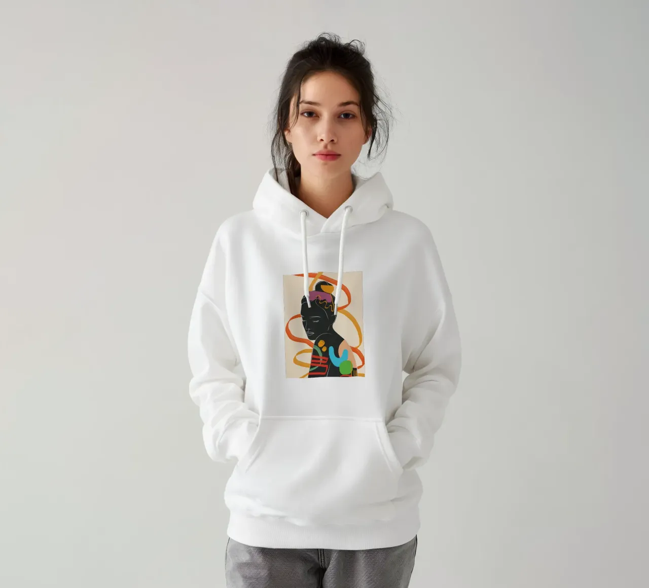 Modern Abstract Woman 2 felpa con cappuccio da cityart