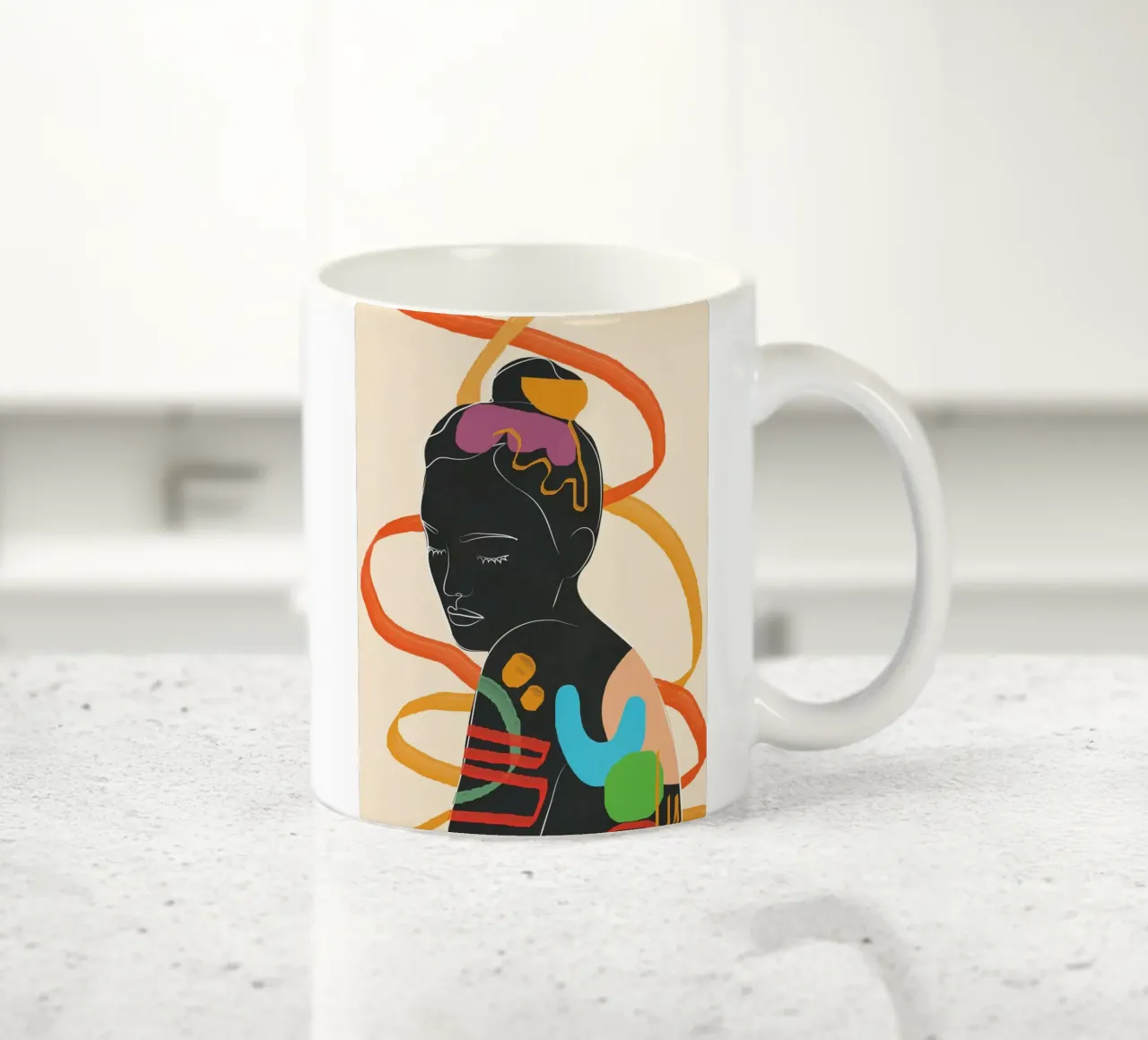 Modern Abstract Woman 2 tazza in ceramica da cityart
