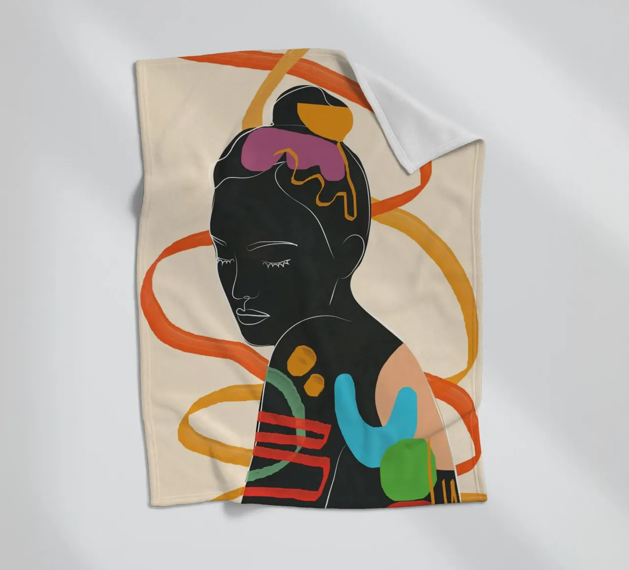 Modern Abstract Woman 2 coperta in pile da cityart