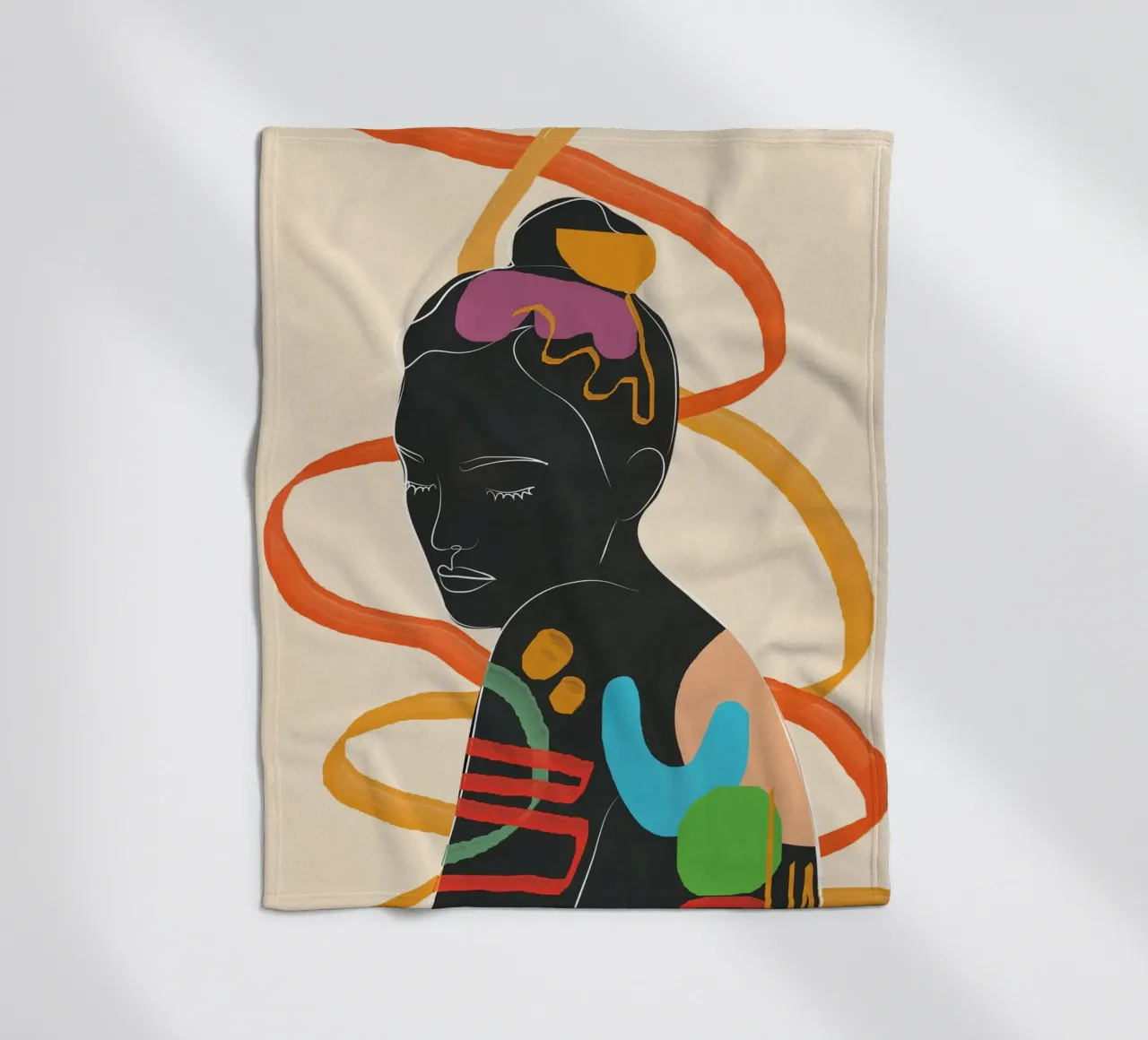 Modern Abstract Woman 2 coperta in pile da cityart