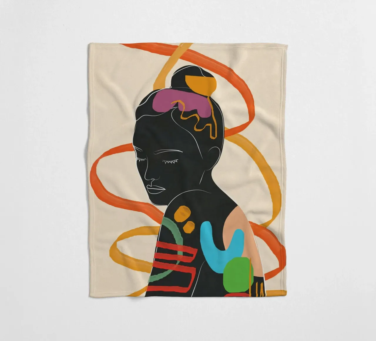 Modern Abstract Woman 2 coperta in pile da cityart