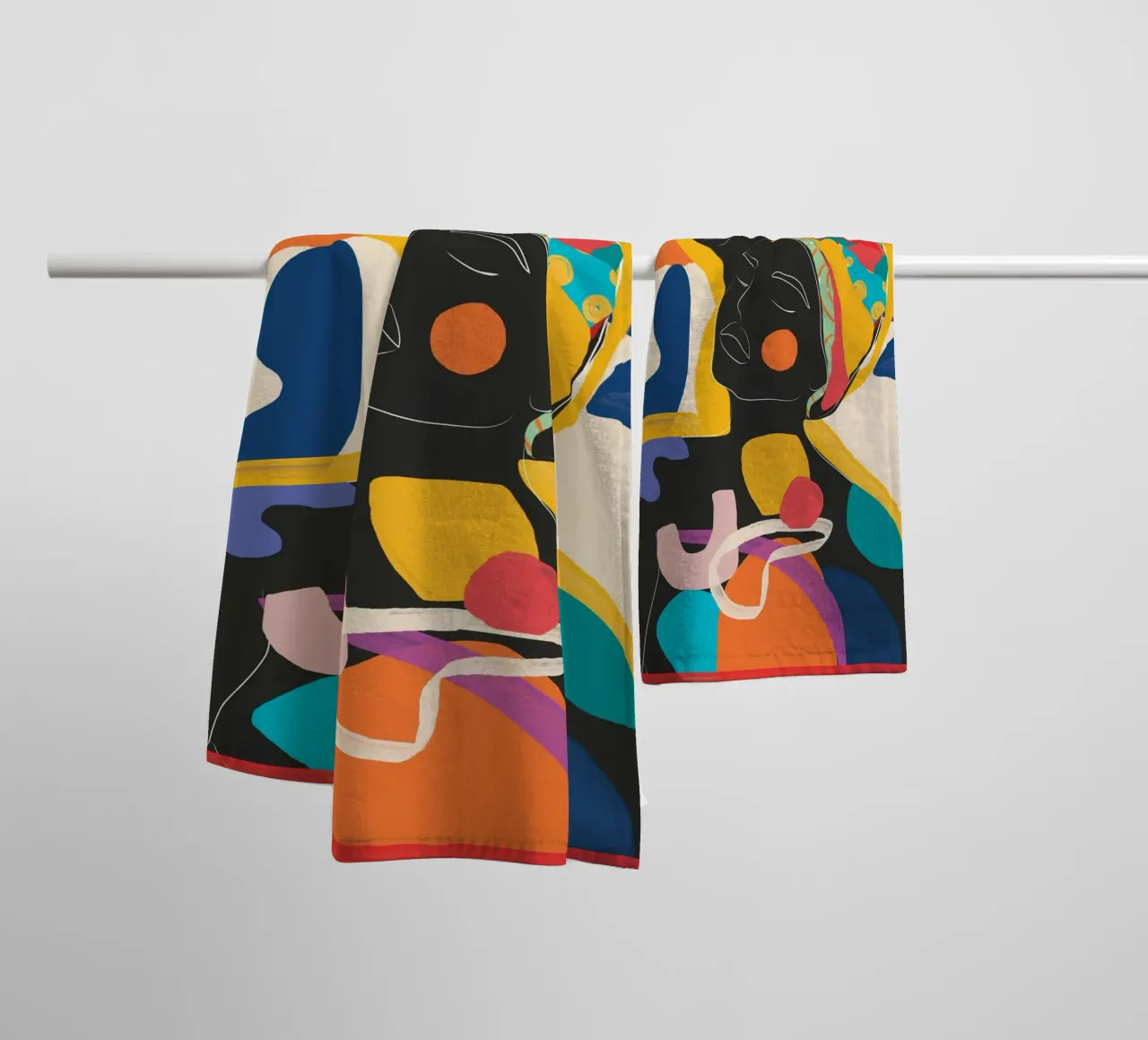 Modern Abstract Woman 3 towel by cityart