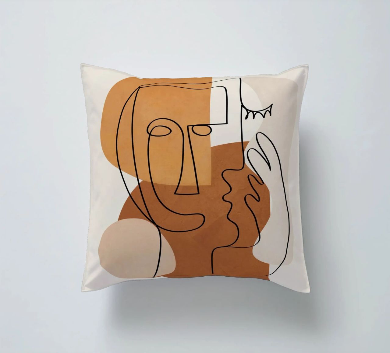Abstract Clay Faces I cuscino da cityart