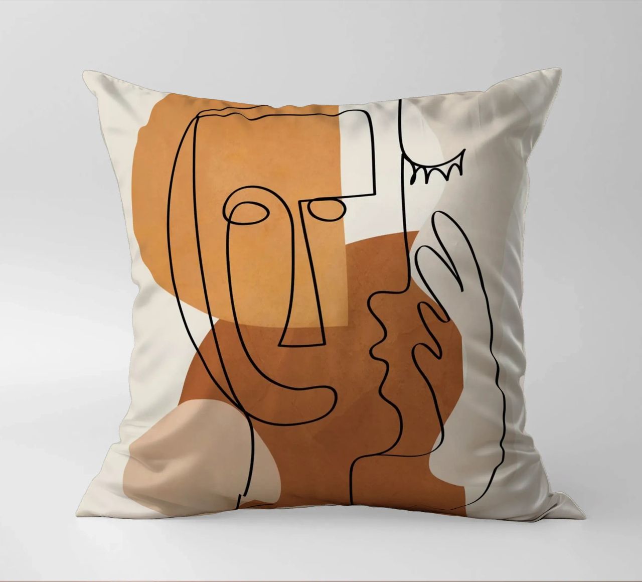 Abstract Clay Faces I cuscino da cityart