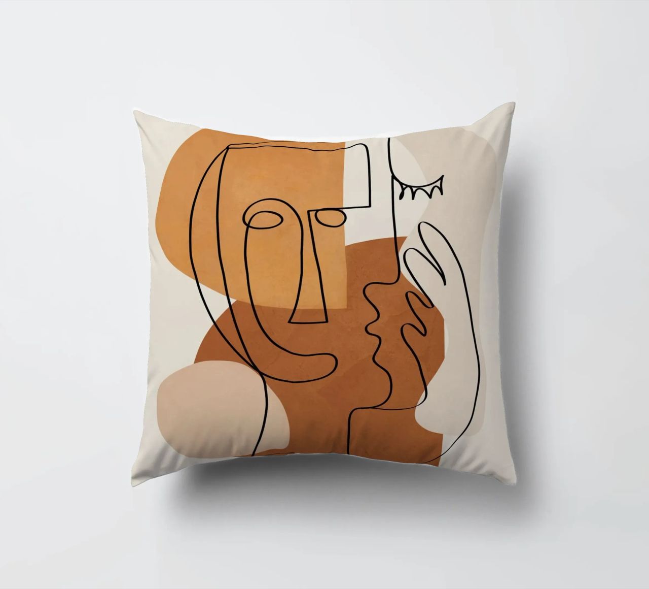 Abstract Clay Faces I cuscino da cityart