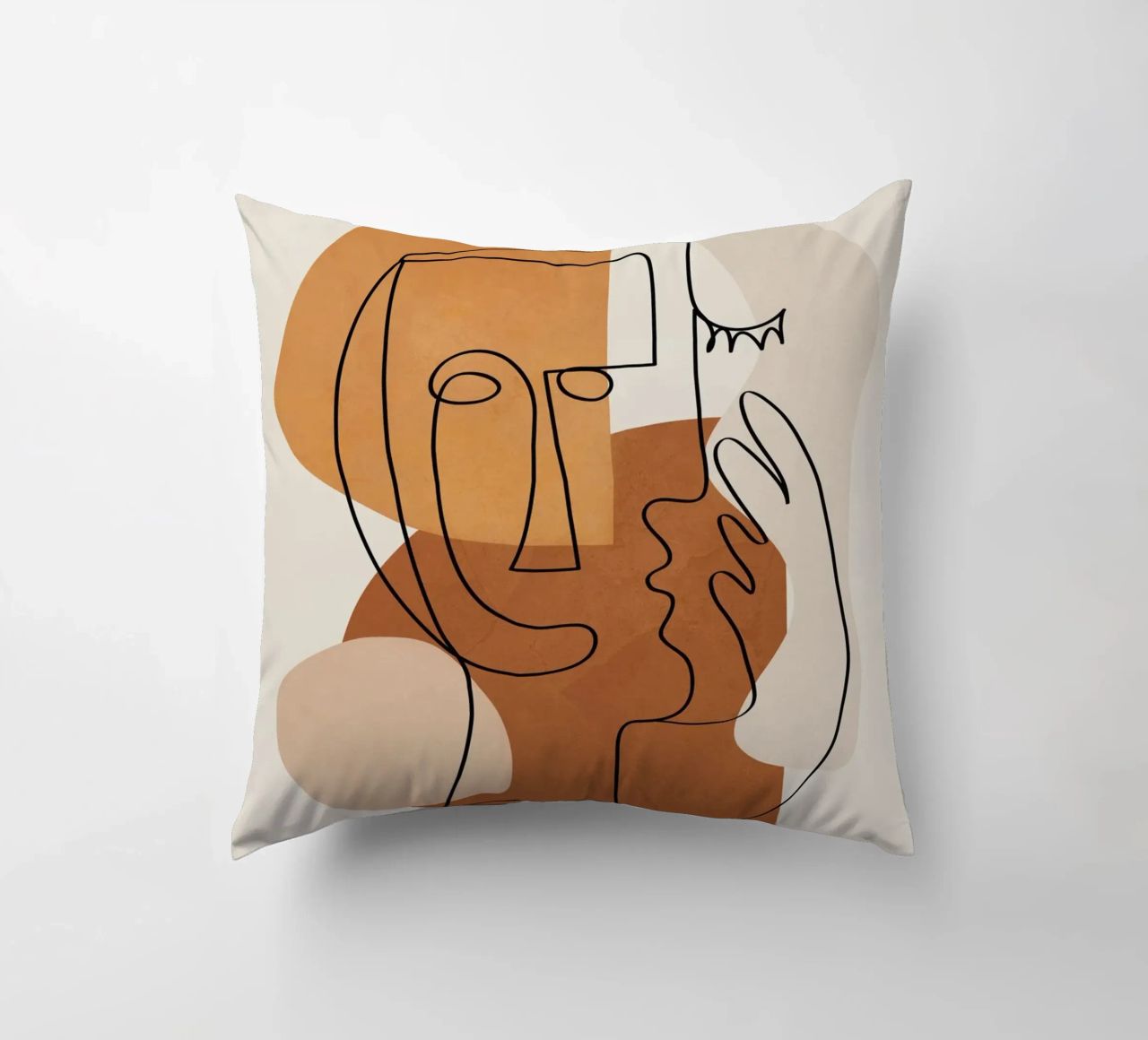 Abstract Clay Faces I cuscino da cityart