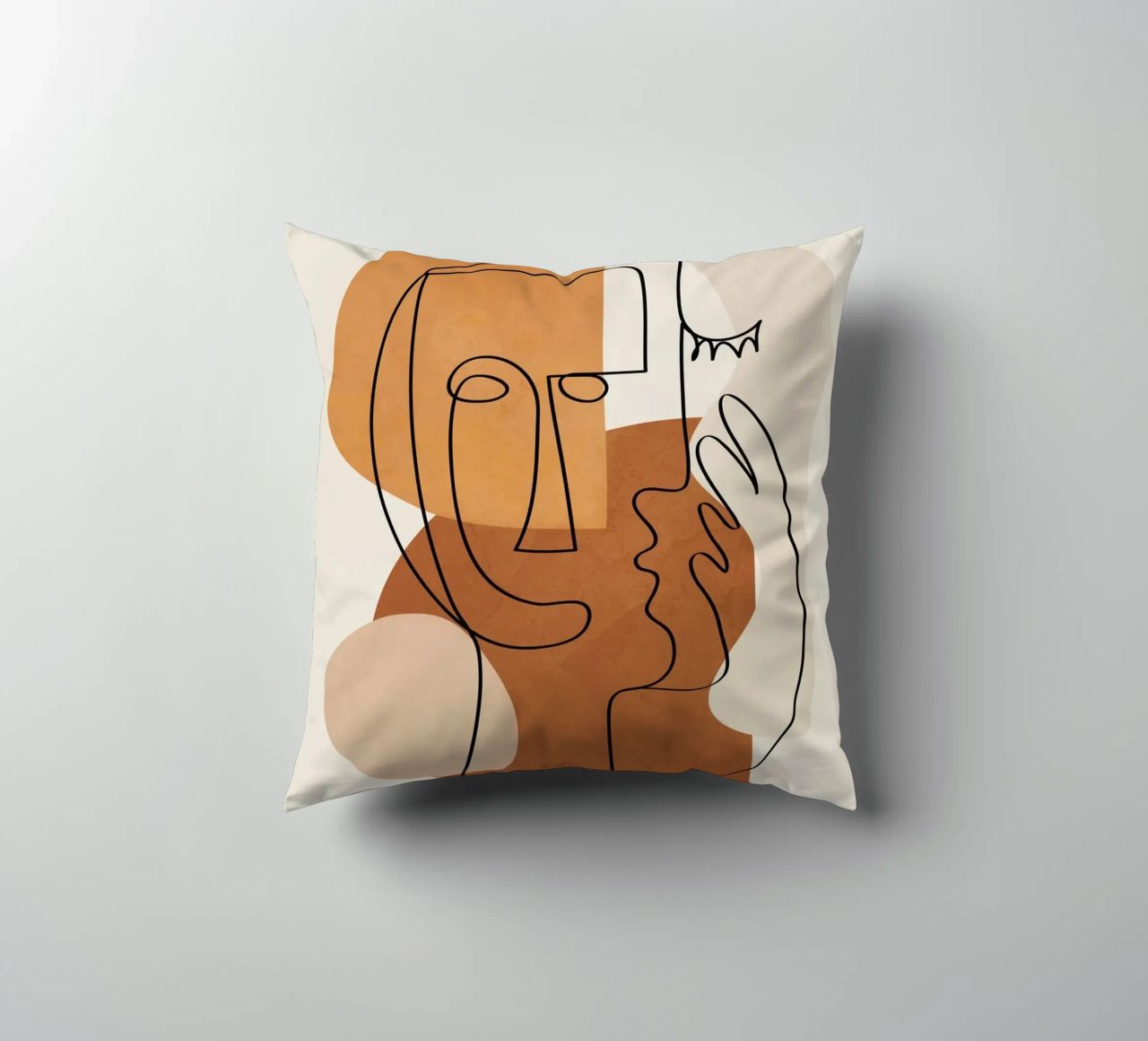 Abstract Clay Faces I cuscino da cityart