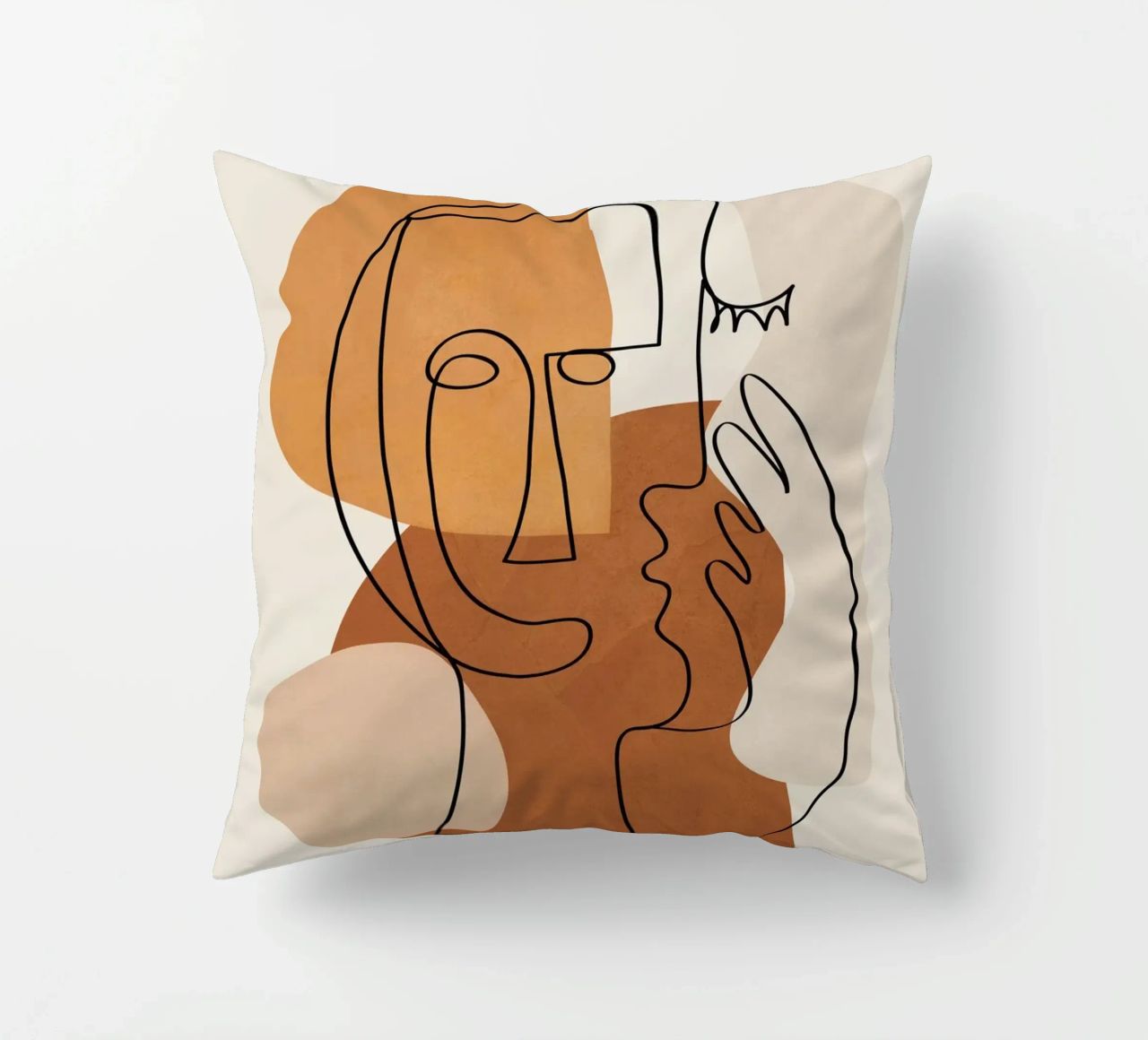 Abstract Clay Faces I cuscino da cityart