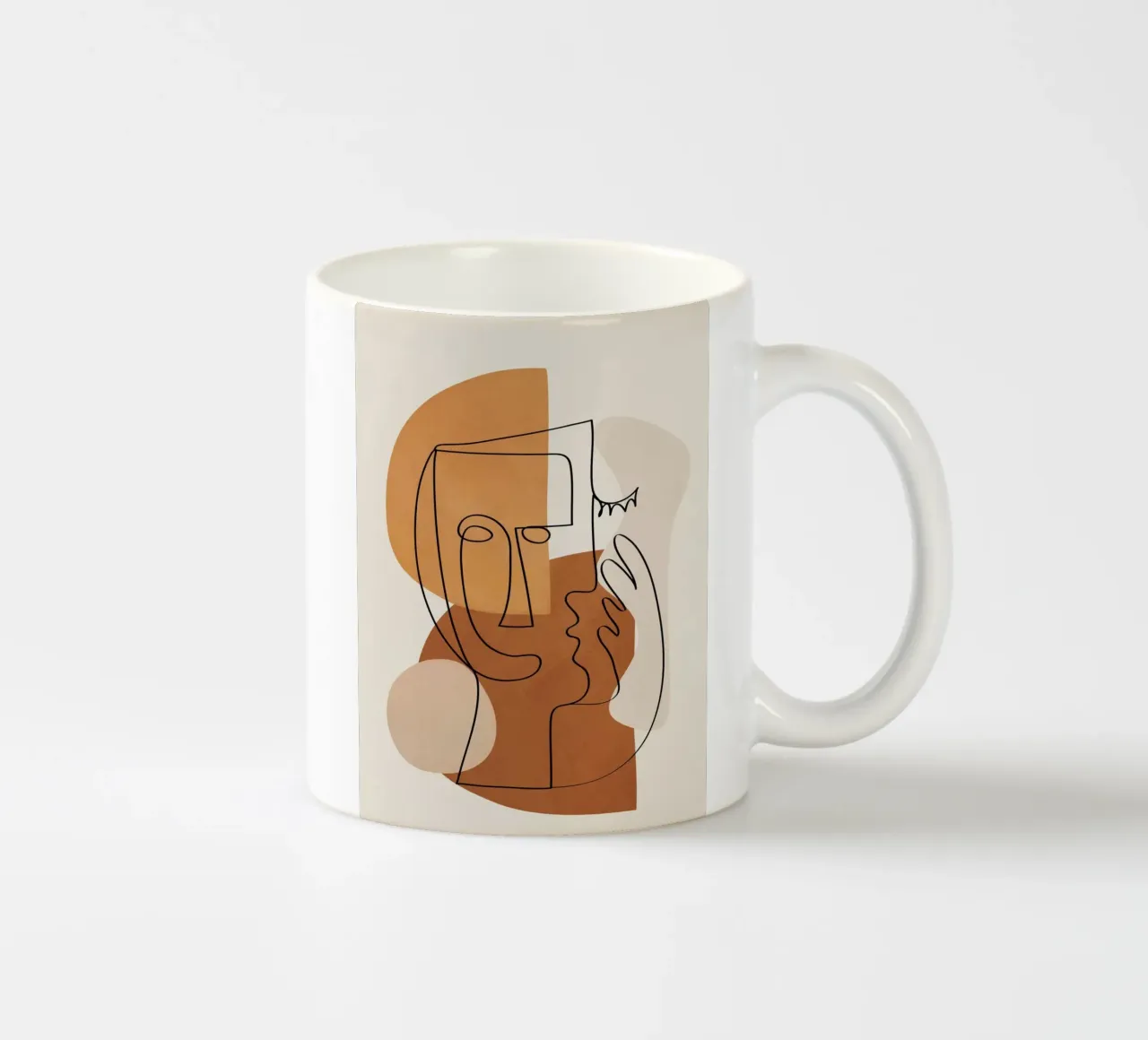 Abstract Clay Faces I keramische mok van cityart