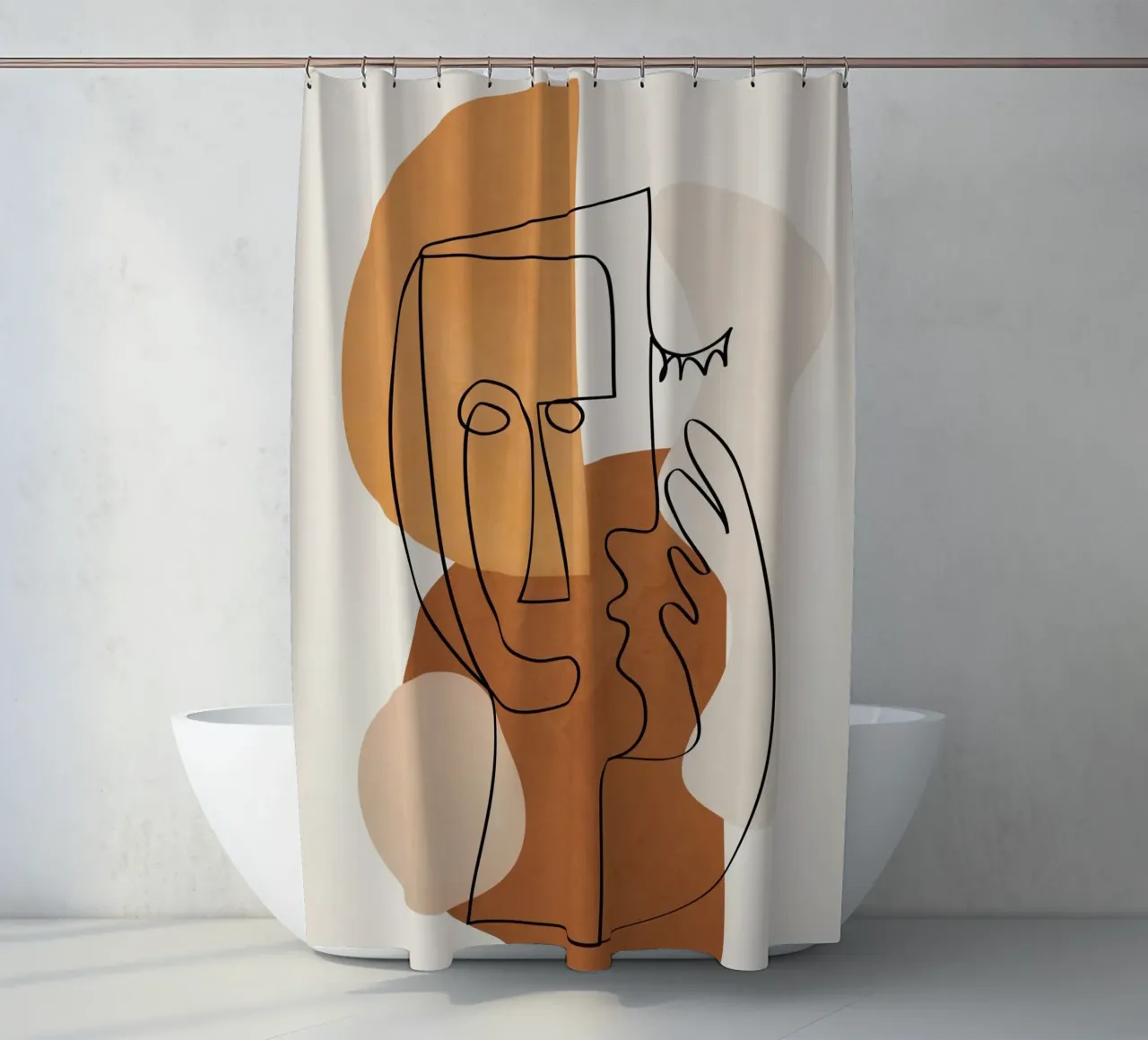 Abstract Clay Faces I tenda da doccia da cityart