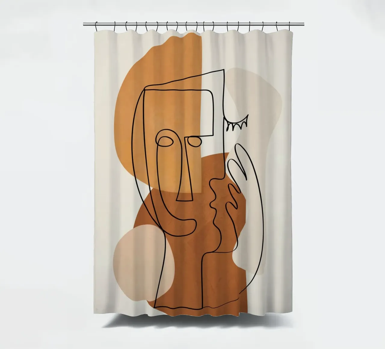 Abstract Clay Faces I tenda da doccia da cityart