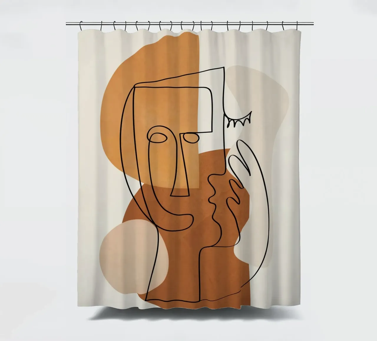 Abstract Clay Faces I tenda da doccia da cityart