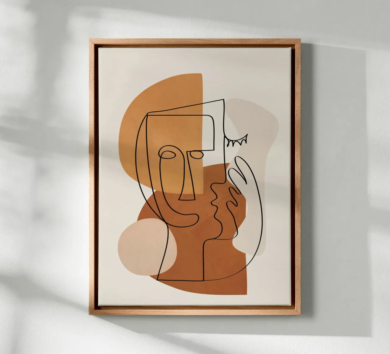 Abstract Clay Faces I canvas met Baklijst van cityart