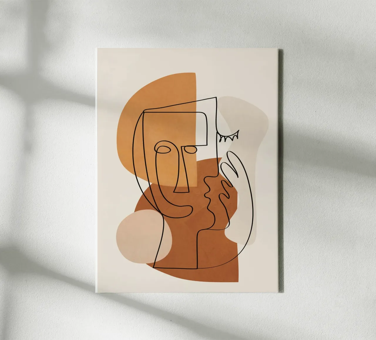 Abstract Clay Faces I canvas met Baklijst van cityart