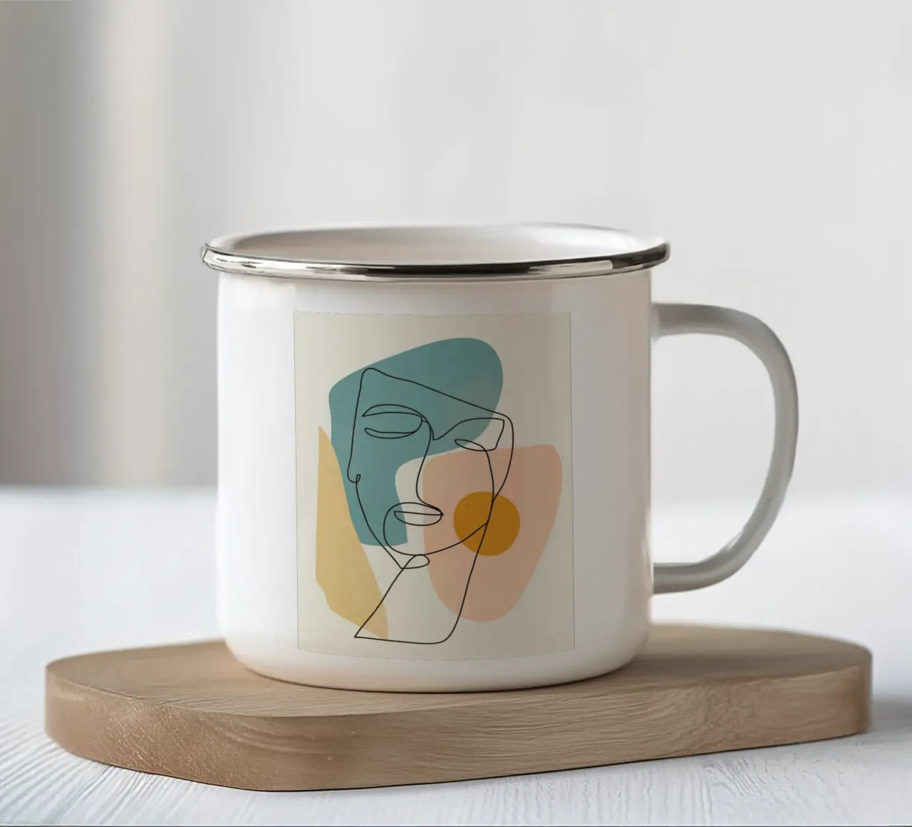 Abstract Faces 1 Emaille Tasse von cityart