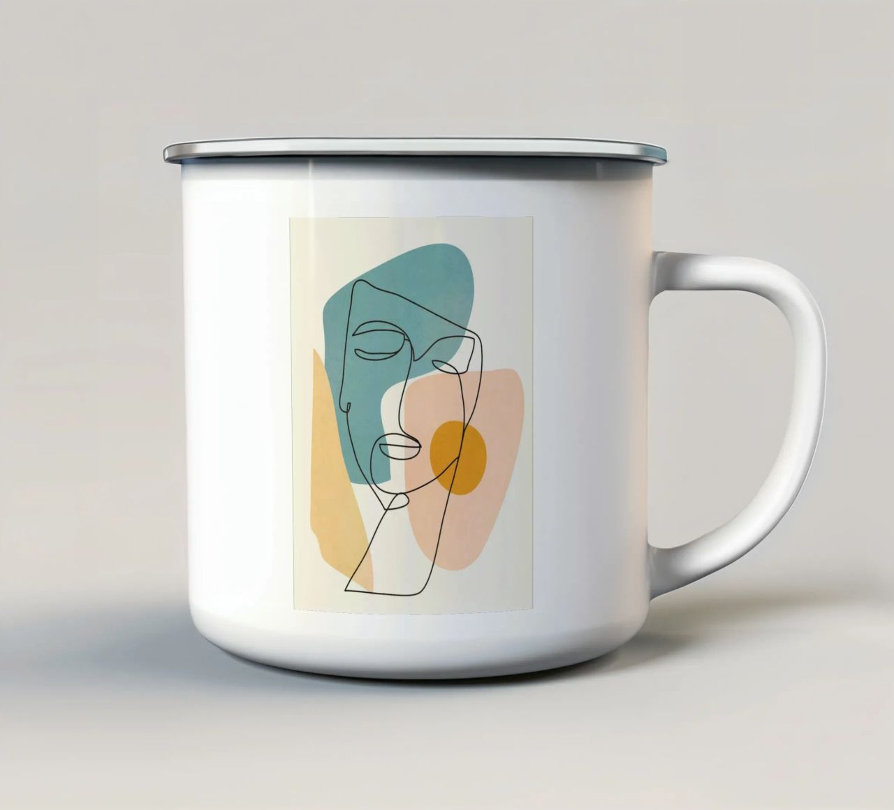 Abstract Faces 1 tazza in smalto da cityart