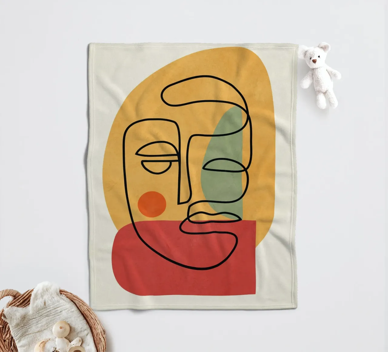 Abstract Faces 8 coperta in pile da cityart