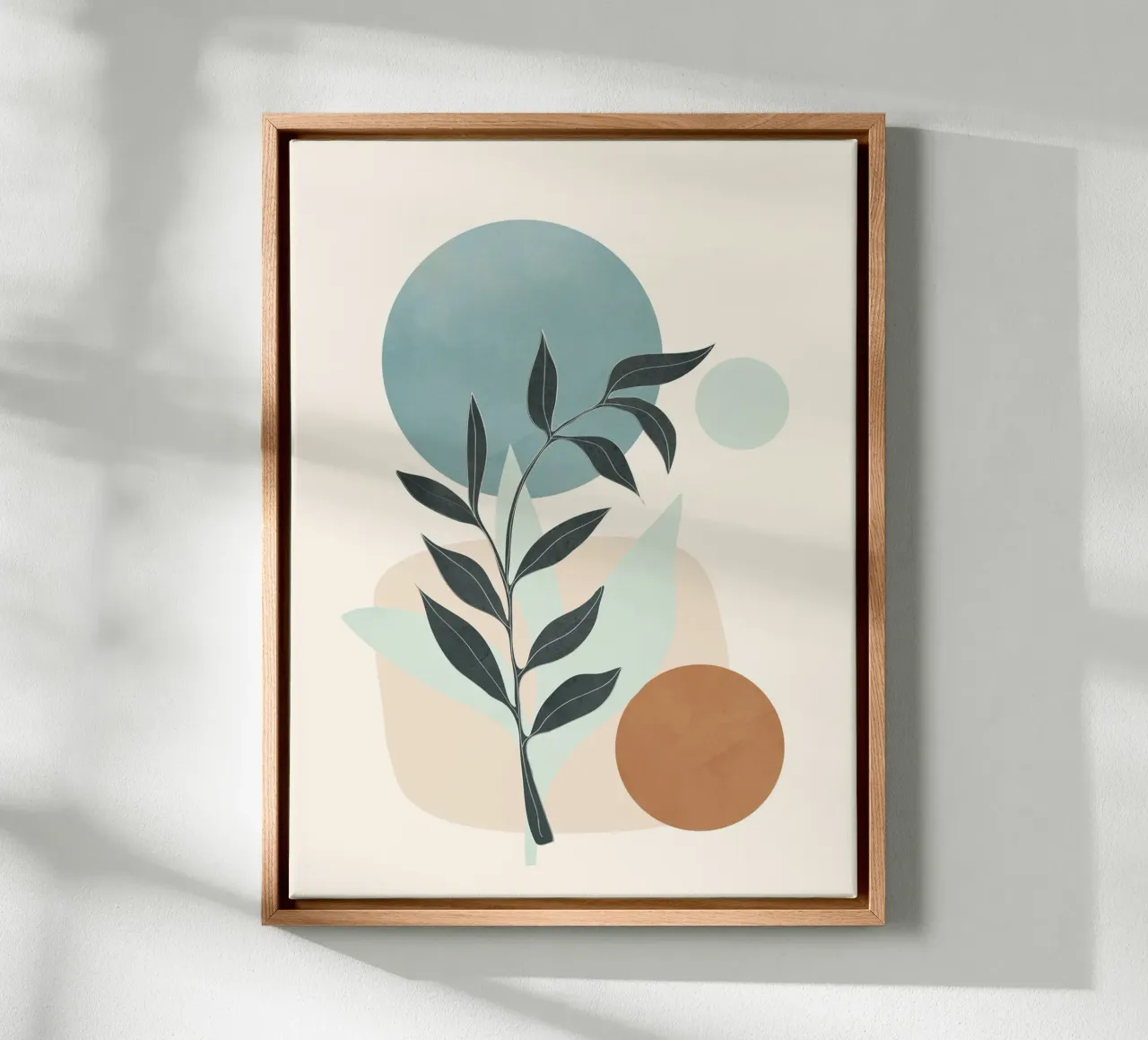 Azzurro Shapes No 2 tela con Cornice a cassetta da cityart