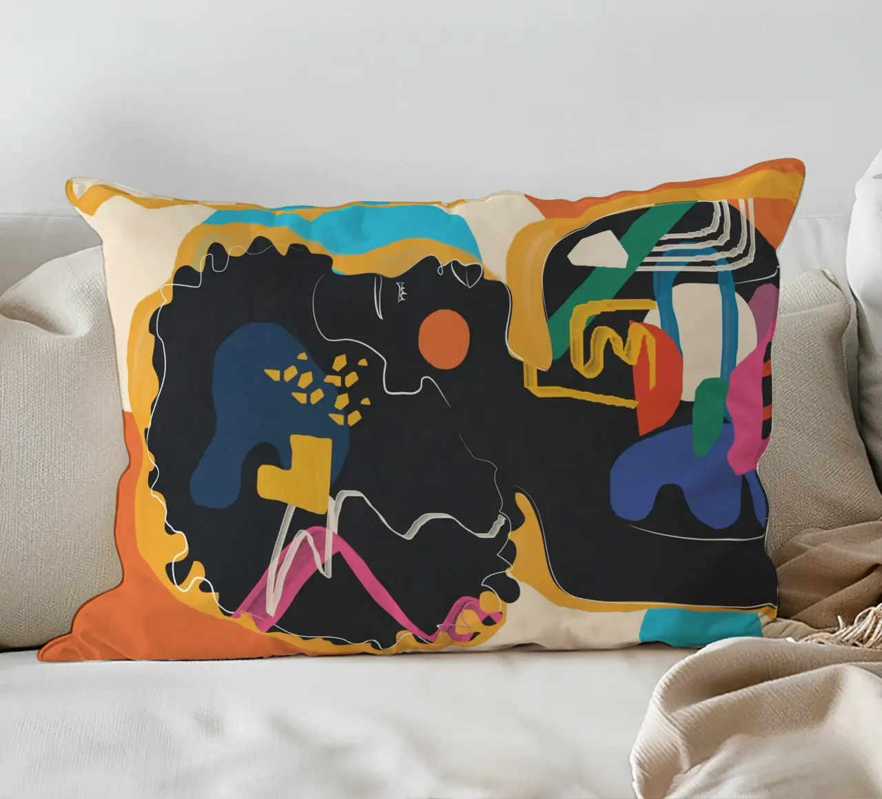 Modern Abstract Woman 4 cuscino da cityart
