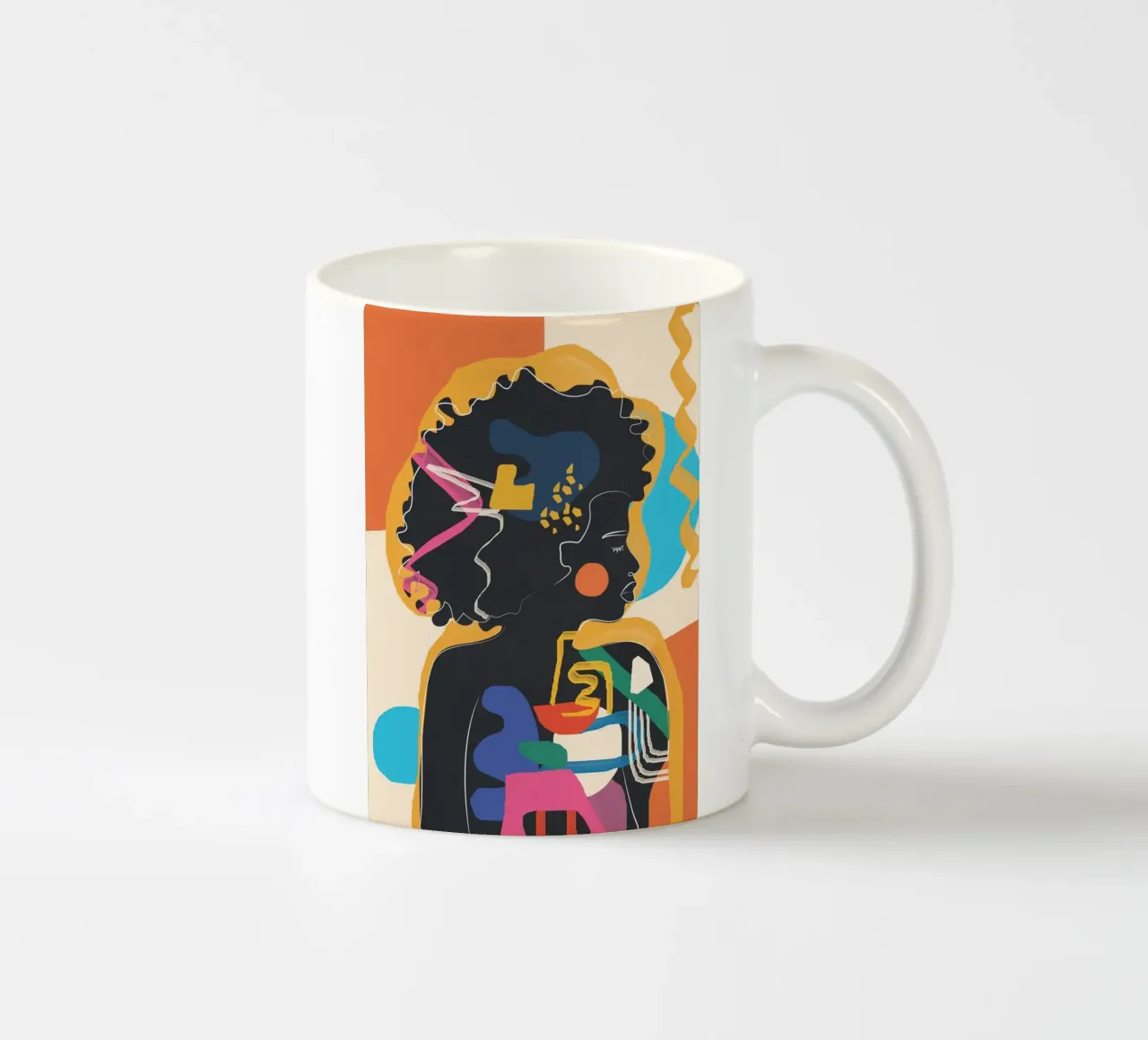 Modern Abstract Woman 4 tazza in ceramica da cityart