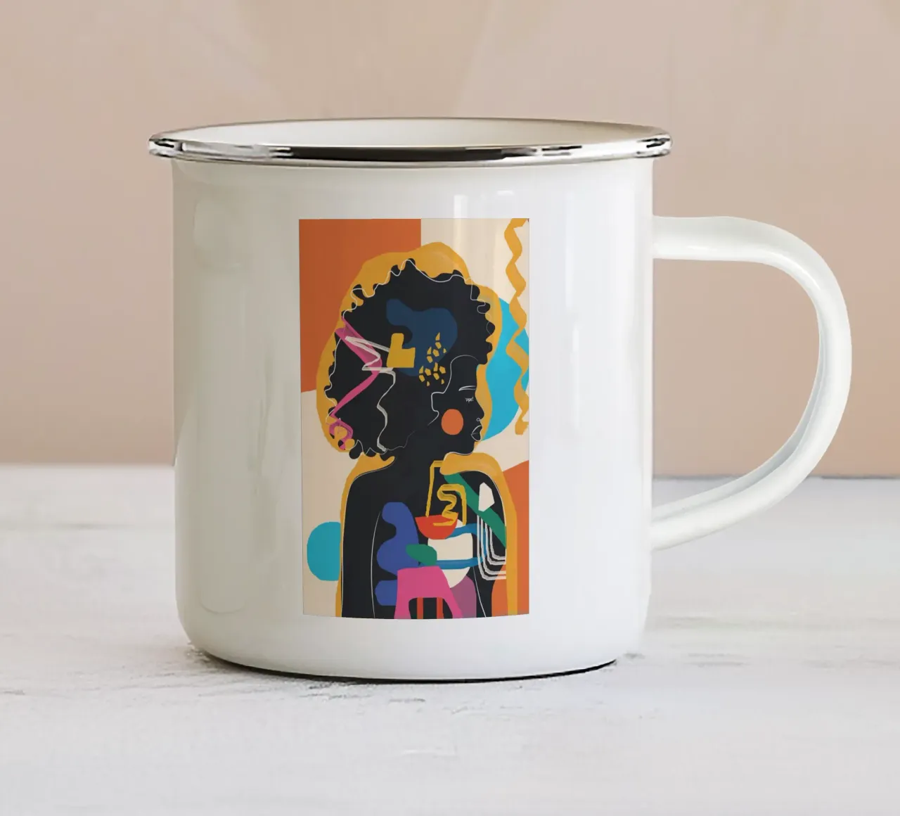 Modern Abstract Woman 4 tazza in smalto da cityart